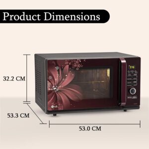 LG 32 L Convection Microwave Oven (MC3286BRUM, Black, 360° Motorised Rotisserie for Bar-be-queing, 301 Auto Cook Menu, Stainless steel cavity, Indian Cuisine, Tandoor Se, Steam Clean & Diet Fry)