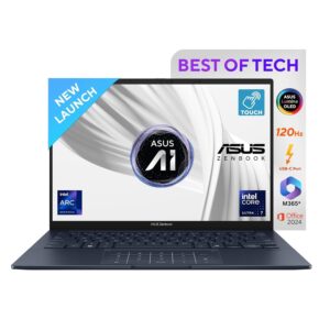 ASUS Zenbook 14,Intel Core Ultra 7 (Series 2), Intel Arc iGPU,1TB,3K OLED Touch Screen,14",Windows 11,M365 Basic (1Year)*,Office 2024,Ponder Blue,1.28 kg UX3405CA-PZ163WS, Thin & Light Laptop
